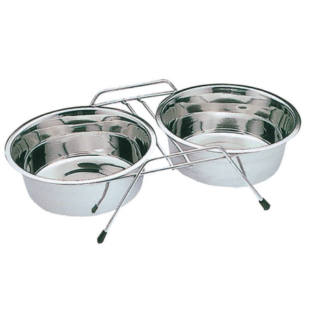Comedero doble con soporte
