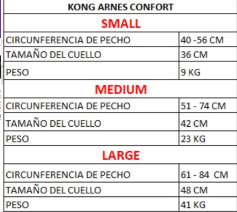 KONG - Arnés comfort S