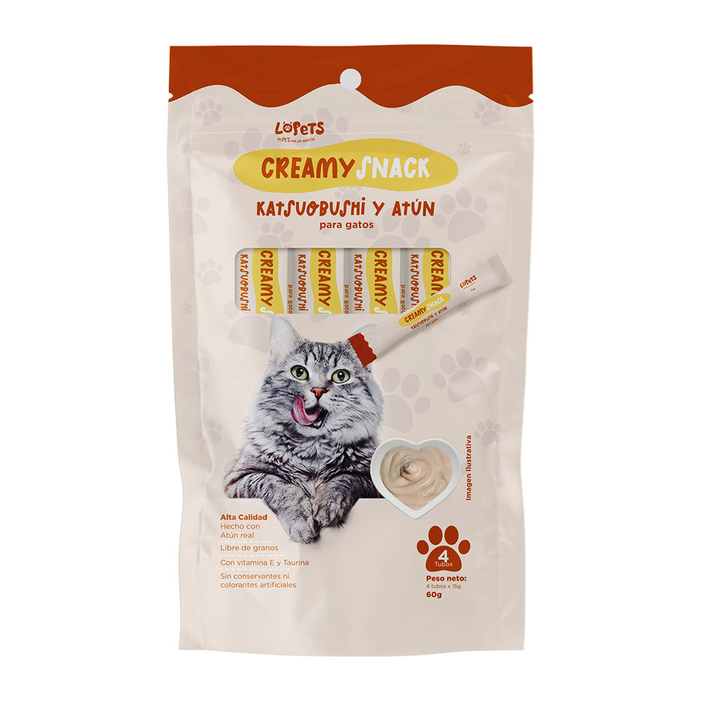 LOPETS - Creamy snack para gato (Katsuobushi y atún)