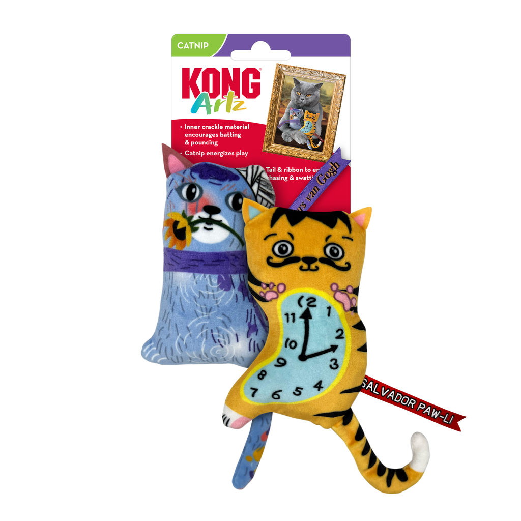 KONG - Peluche para gato arte X2 (Dalí - Van gogh)