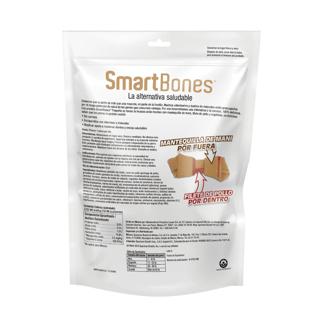 SMARTBONES - Hueso pequeño (Mantequilla de maní) 3 Und