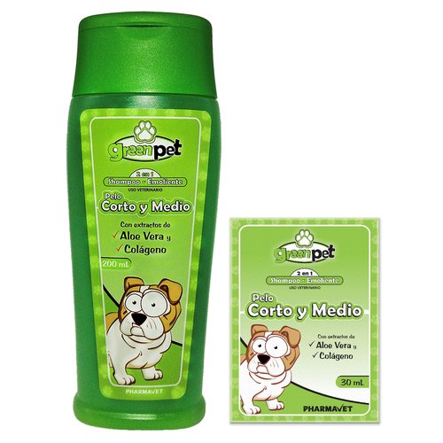 GREEN PET - Shampoo perro pelo corto y medio
