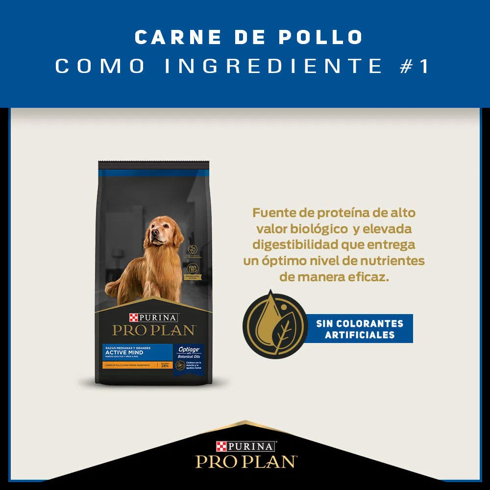 PRO PLAN - Active mind adulto 7+ raza mediana y grande