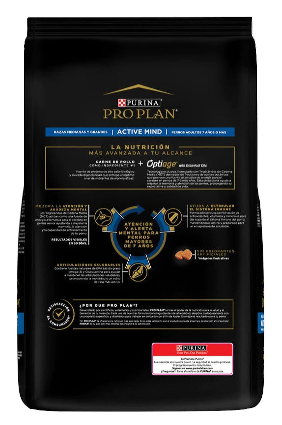 PRO PLAN - Active mind adulto 7+ raza mediana y grande