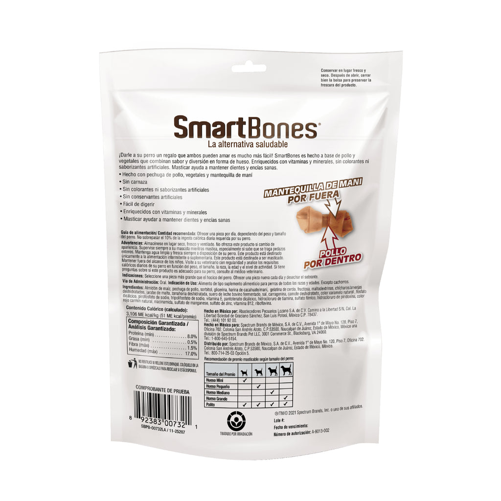 SMARTBONES - Hueso mini (Mantequilla de maní)