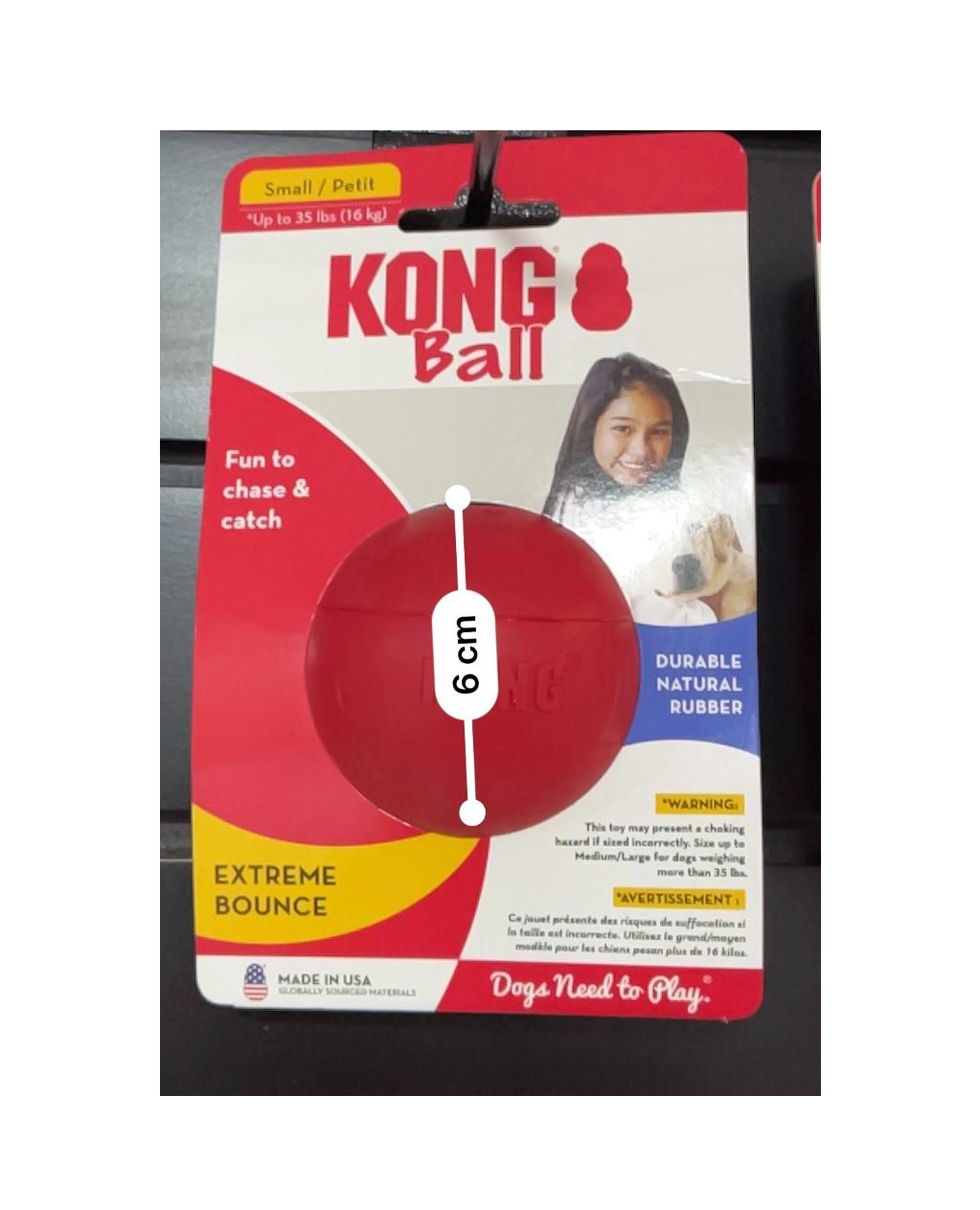 KONG - Pelota classic caucho portapasabocas