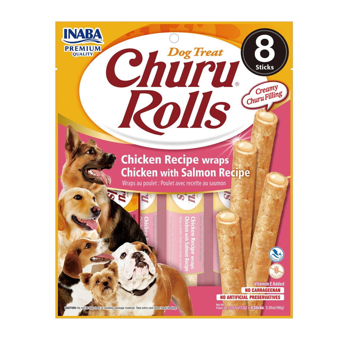 INABA - Churu rolls (Pollo con salmón) 8 und