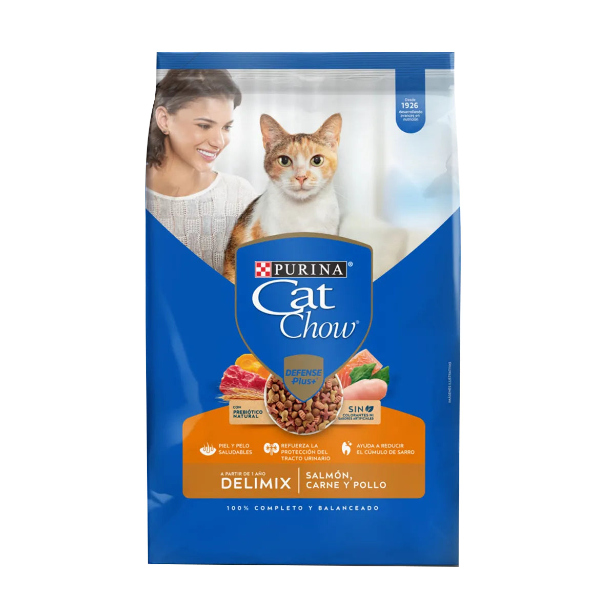 CAT CHOW - Gato adulto delimix (Salmón, carne y pollo)