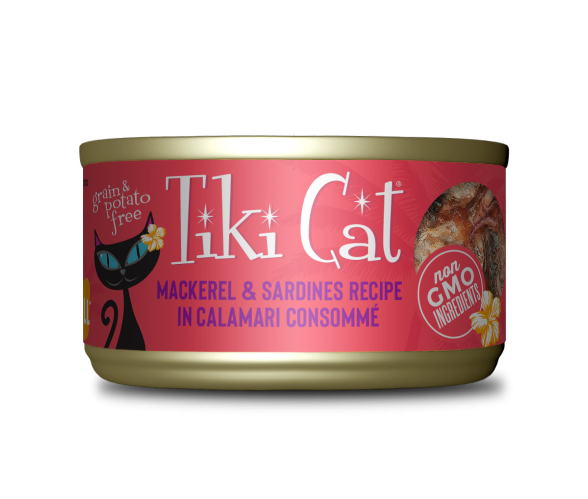 TIKI CAT - Grill lata de Caballa y sardinas en sopa de calamar