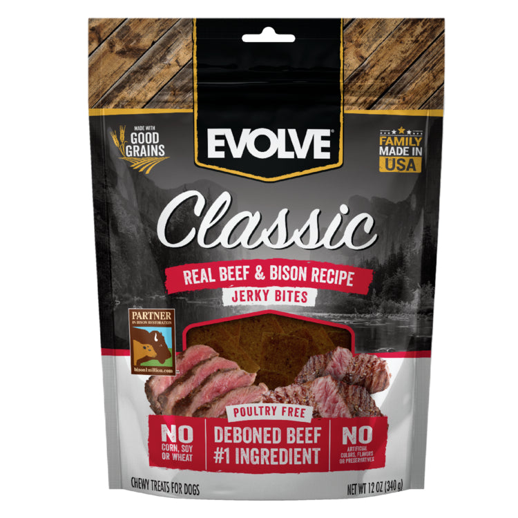 Evolve - Perro classic jerky (Ternera y bisonte)