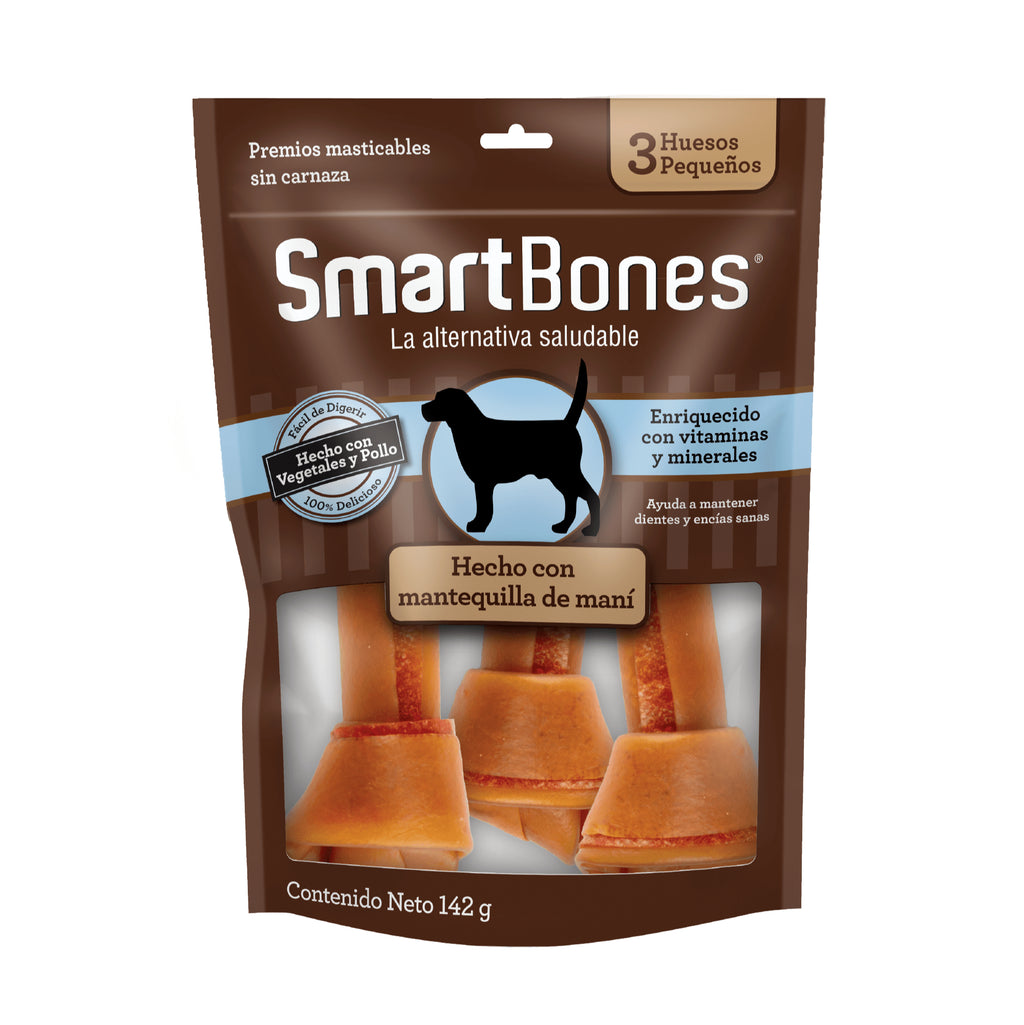 SMARTBONES - Hueso pequeño (Mantequilla de maní) 3 Und