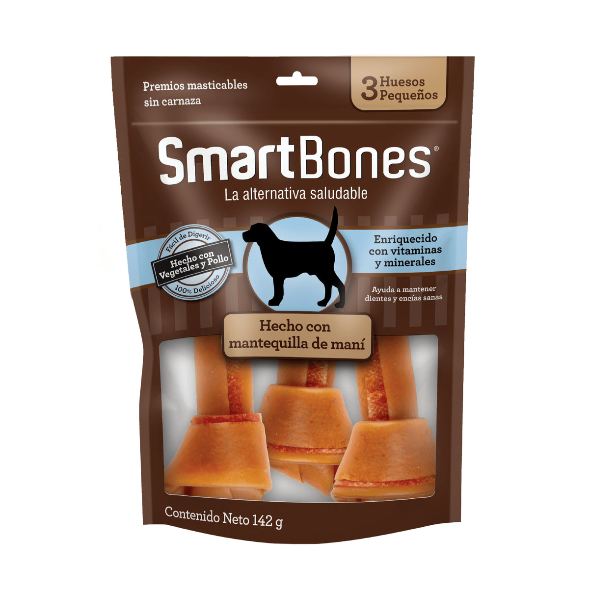 SMARTBONES - Hueso pequeño (Mantequilla de maní) 3 Und