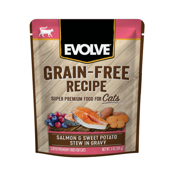 Evolve - Pouche para gato de salmón y patatas (grain free)