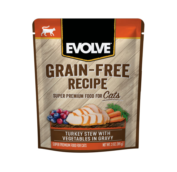 Evolve - Pouche para gato de pavo y vegetales (grain free)
