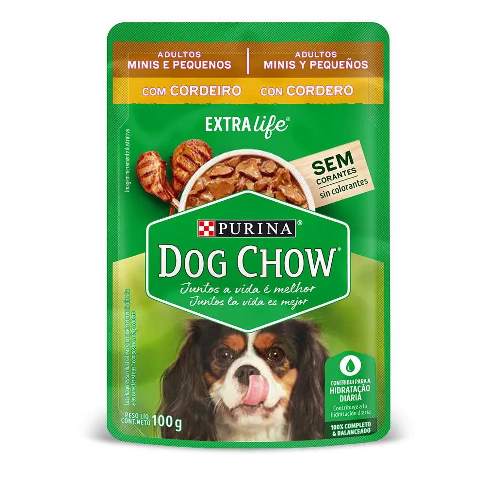 DOG CHOW - Alimento húmedo adulto raza mini y pequeña (Cordero)