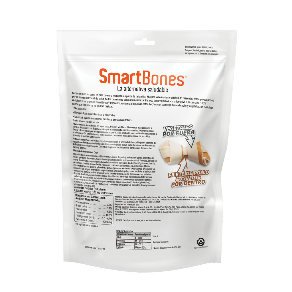 SMARTBONES - Huesos pequeños (Camote) 3 Und