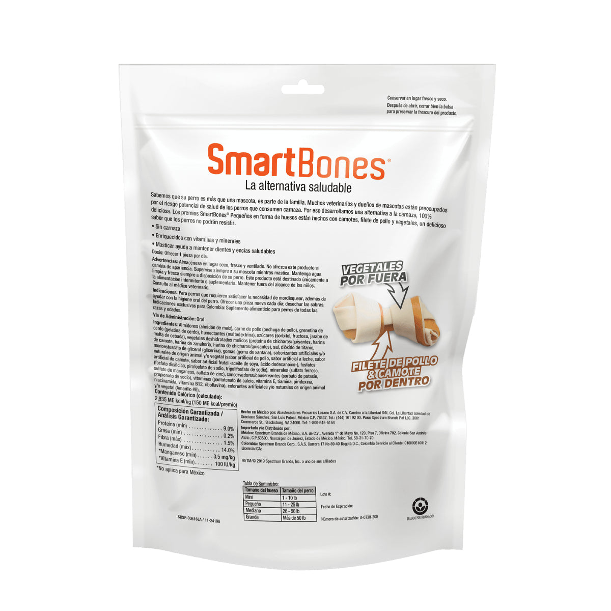 SMARTBONES - Huesos pequeños (Camote) 3 Und