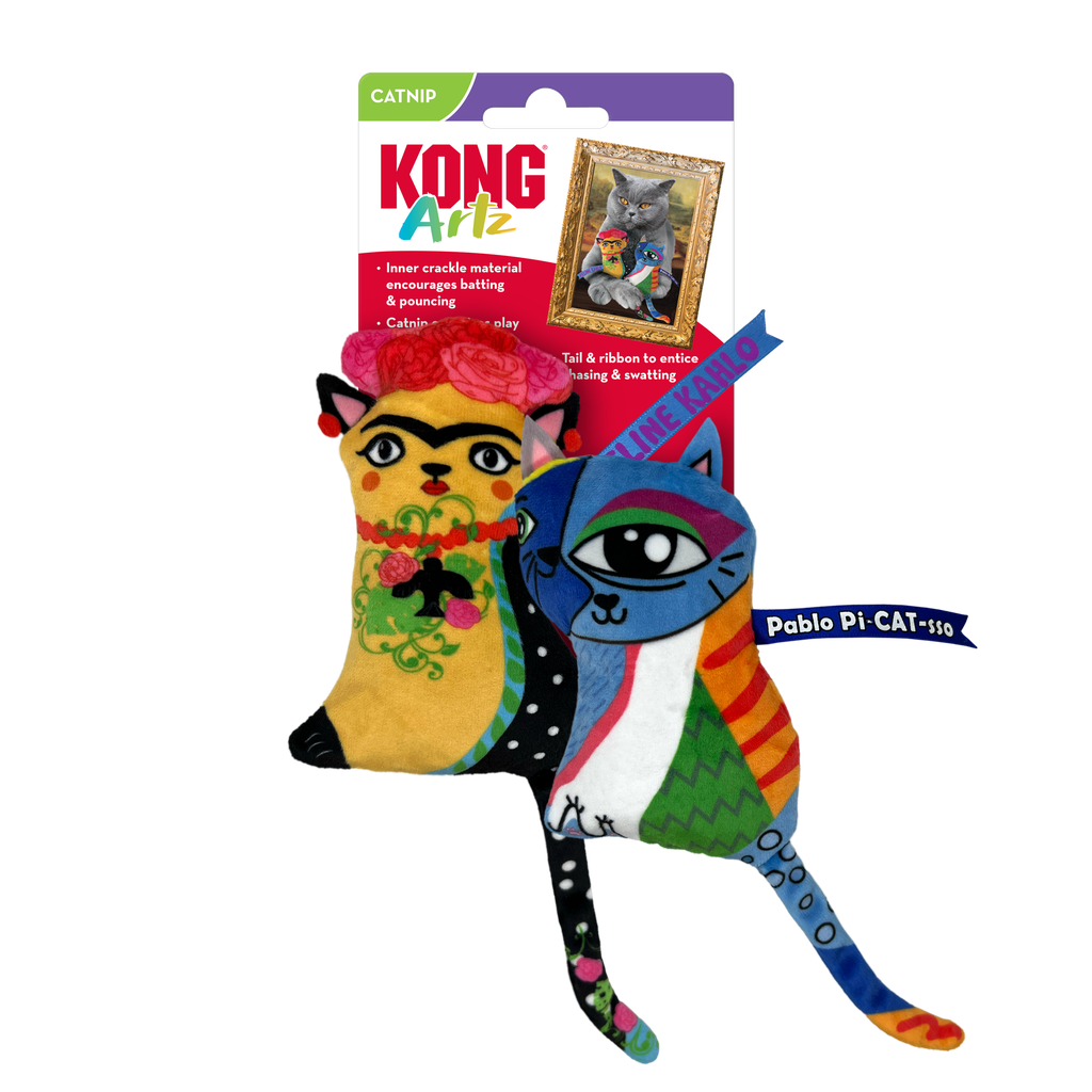 KONG - Peluche para gato arte X2 (Kahlo - Picasso)