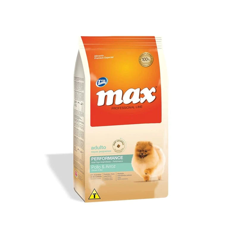MAX - Performance adulto raza pequeña (Pollo y arroz)